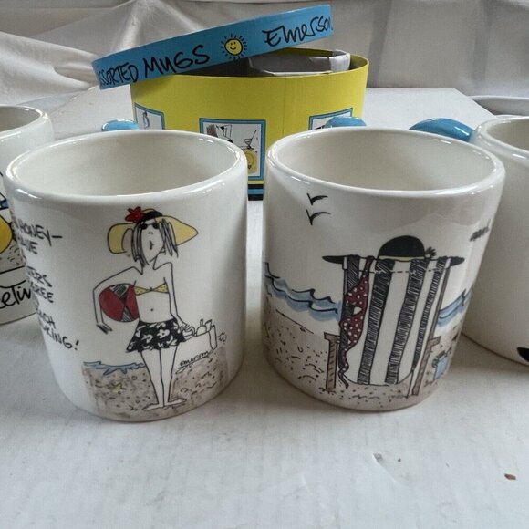 Emerson Signature Collection Beach Person 4 Assorted Mugs Boxed - Picture 5 of 11
